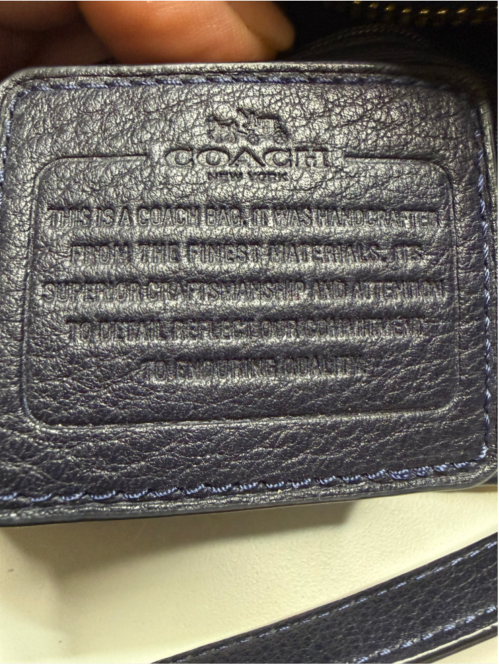 Gorgeous coach navy blue leather shoulder bag with removable Crossbody strap ￼ - Picture 11 of 11